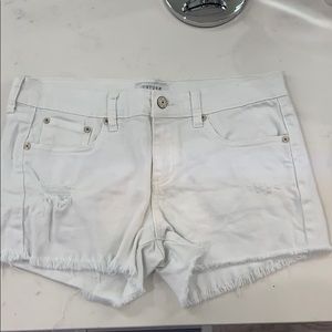 White jean shorts